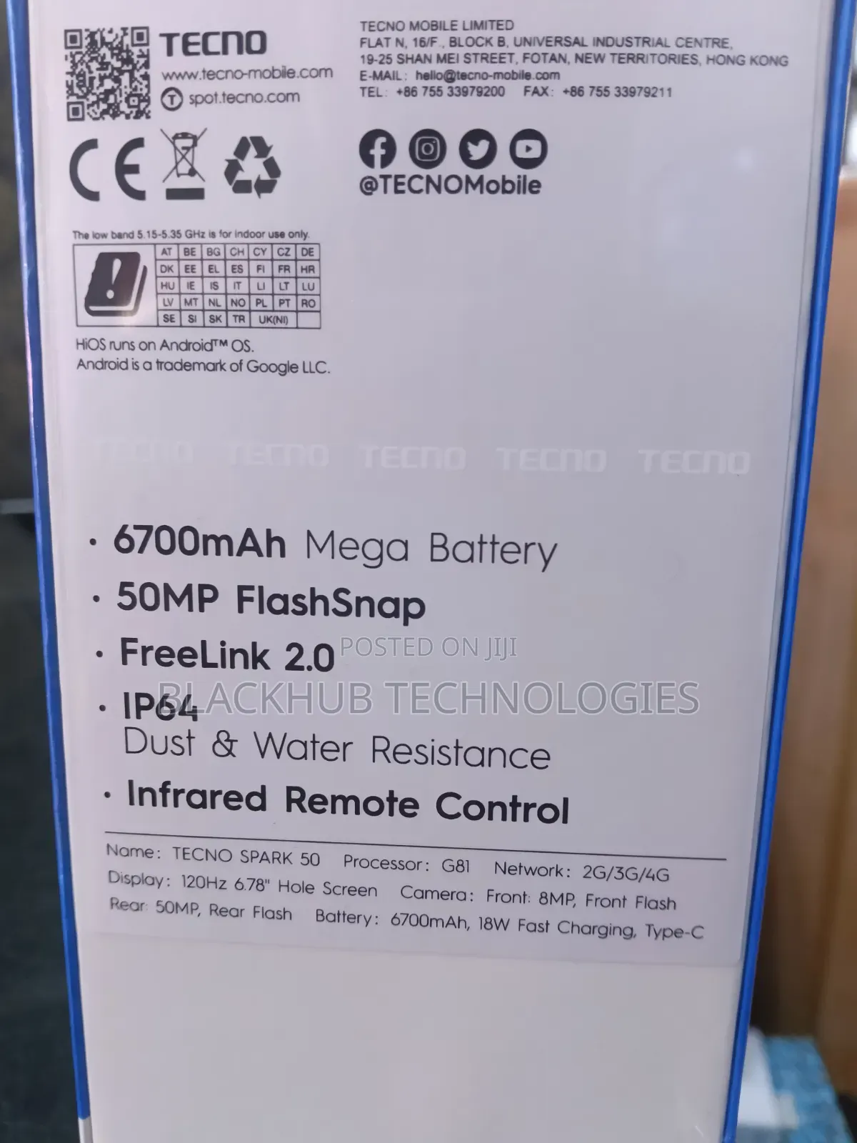 New Tecno Spark 50 128 GB Black