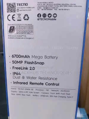 New Tecno Spark 50 128 GB Black