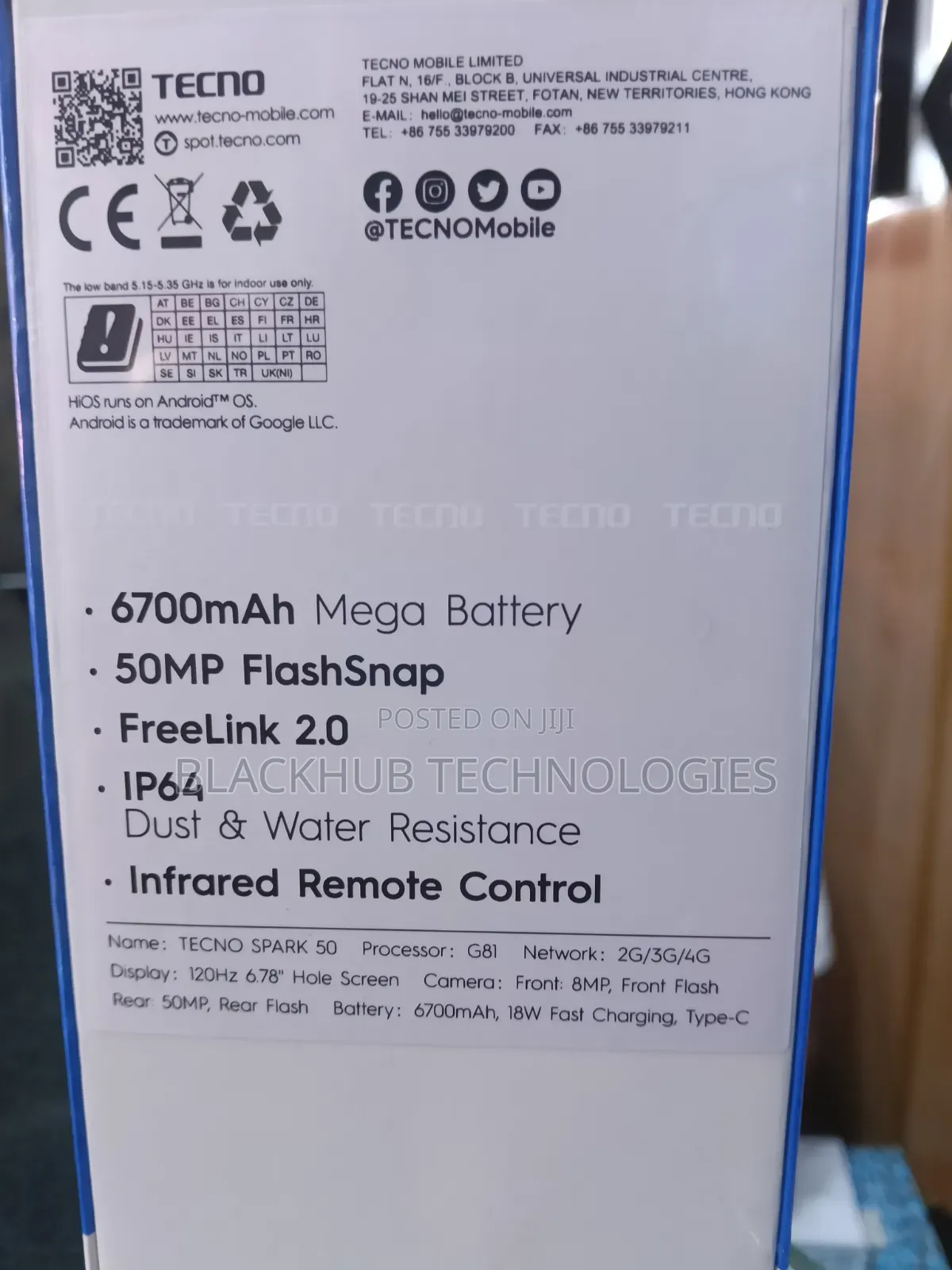 New Tecno Spark 50 128 GB Black