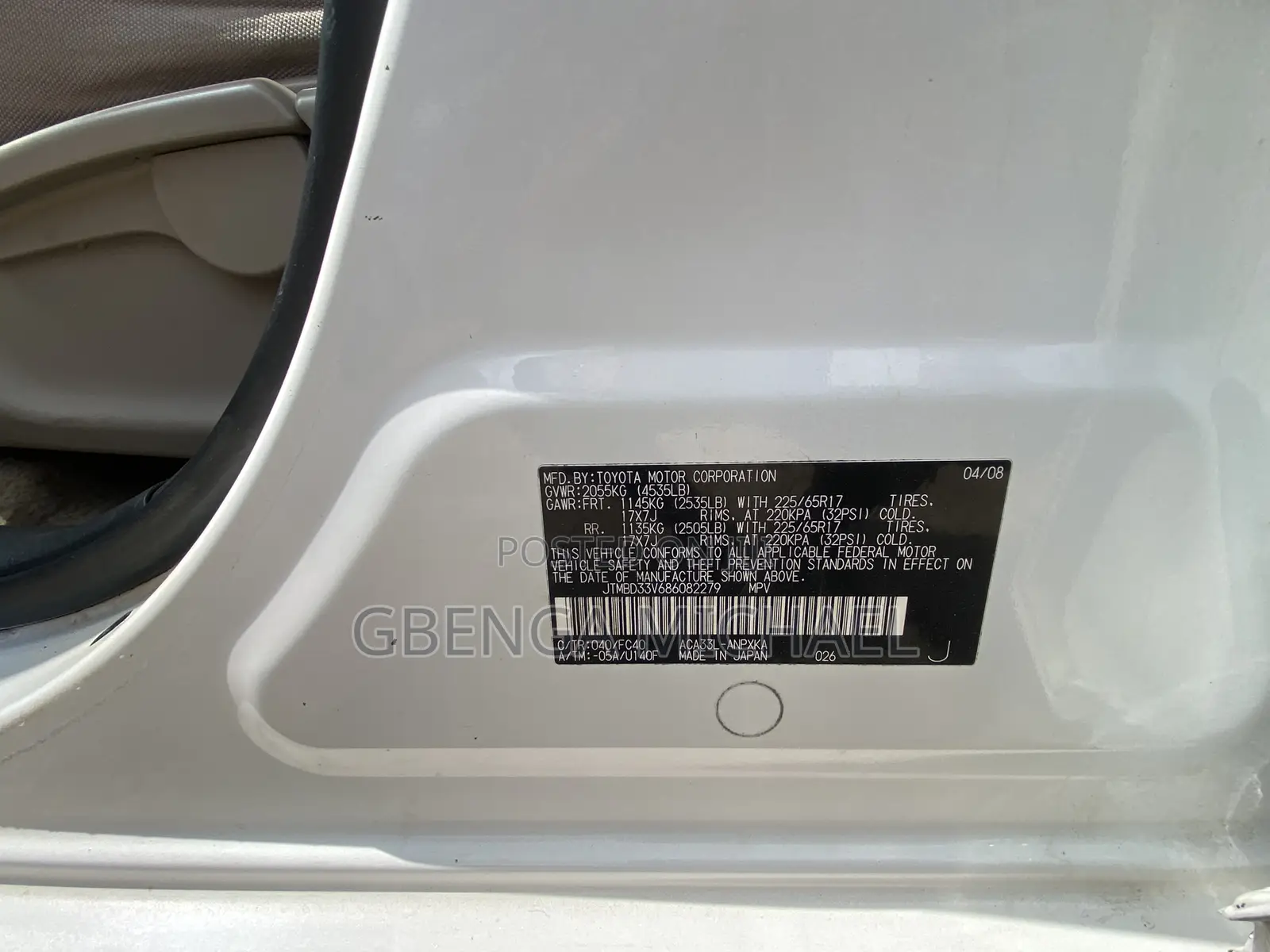 Toyota RAV4 200 4X4 Automatic 2008 White