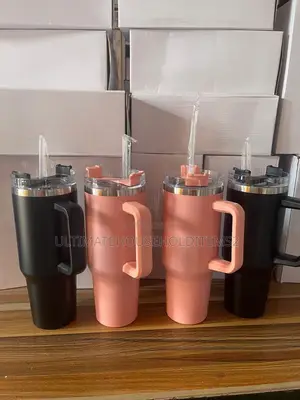 40oz Stainless Steel Vacuum Tumbler Cup With Handle Straw