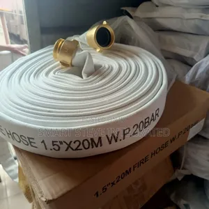 1.5-Inch Diameter by 20-Meter White Fire Hose With Brass Coupling