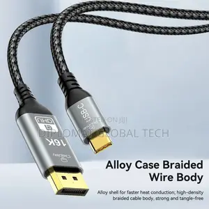Usb C to 80gbps Displayport 2.1 Cable Supports at 30hz