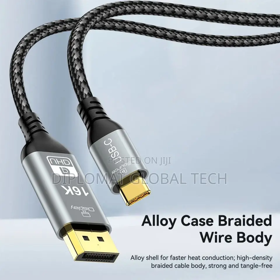 Usb C to 80gbps Displayport 2.1 Cable Supports at 30hz