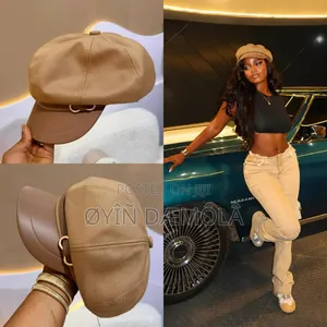 New Inn Chic Baker Cap With Gold Buckle Details