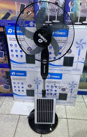Tinmo 16inch Super Rechargeable Standing Fan With Bulb + Solar Panel