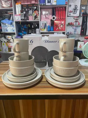 16 Piece Matte Ceramic Nordic Dinnerware Set - Stone Grey/Beige