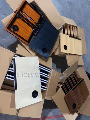 Folding Laptop Table With Cup Holder Tilting Top
