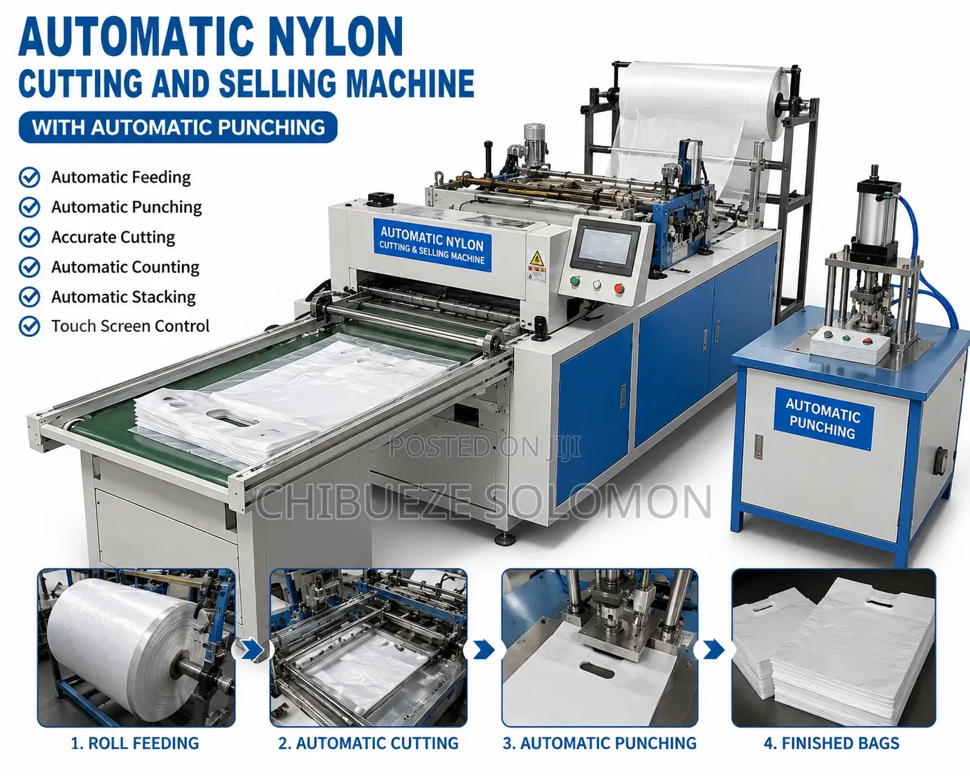 Automatic Nylon Cutting and Sealing Machine With Automatic Punching