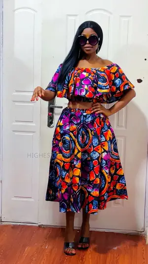 Off Shoulder Crop Top and Three Quarter Trouser - Style 845