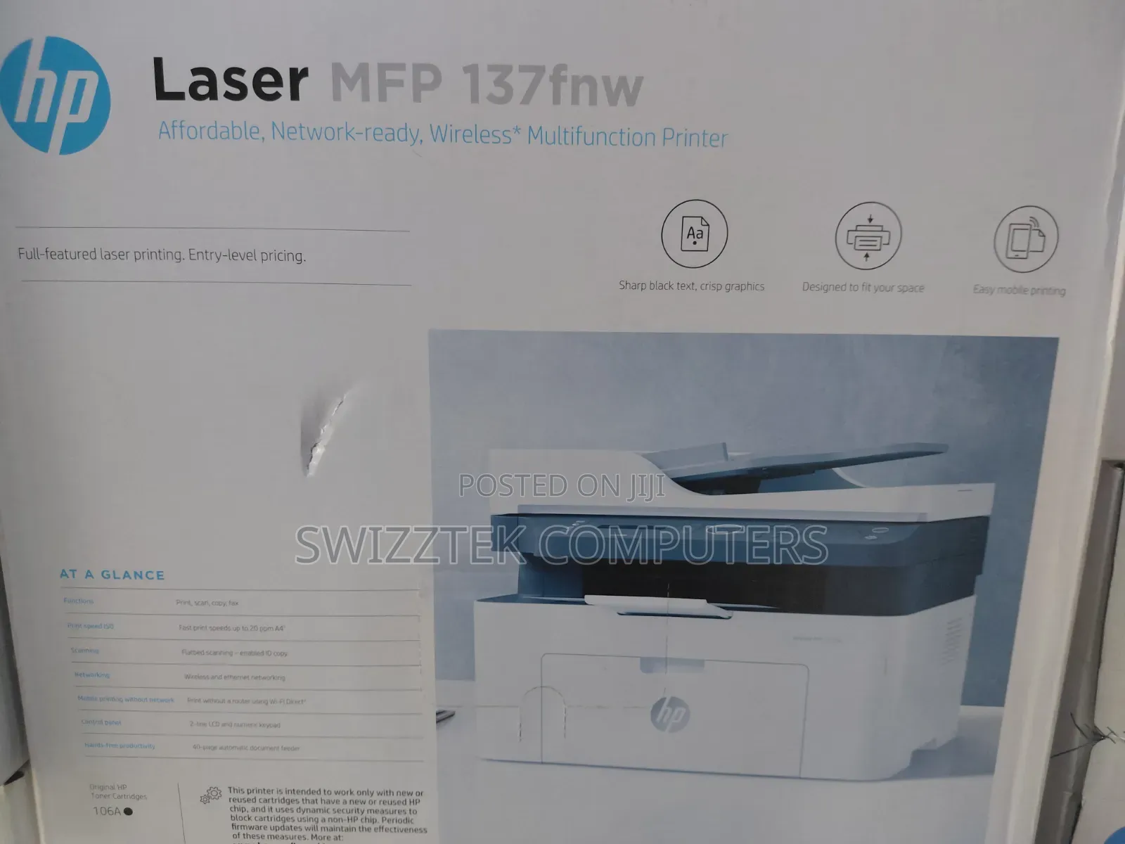 Hp Laserjet MFP 137fnw Monochrone Multi-Function Printer