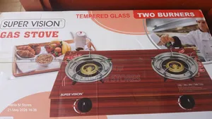 Super Vision Two Burner Gas Cooker (Glass Top - Red)