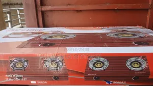 Super Vision Two Burner Gas Cooker (Glass Top - Red)