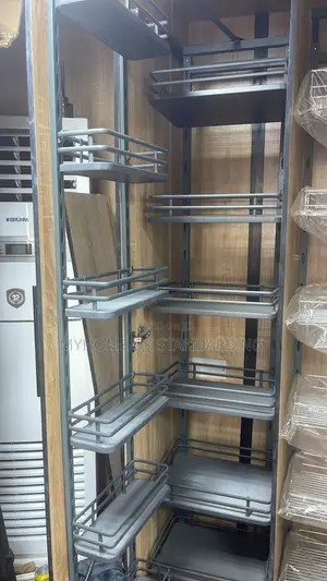 Pull-Out Kitchen Pantry Organizer With 6 Tiers of Sliding Baskets