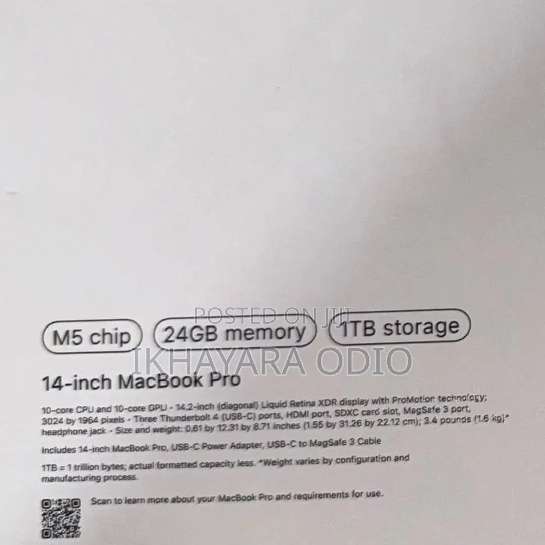 New Apple MacBook Pro 2026 M5 Max 16-inch 24GB Apple M5 Pro SSD 1T