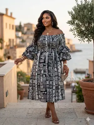 Off Shoulder Three Quarter Gown - Style 668