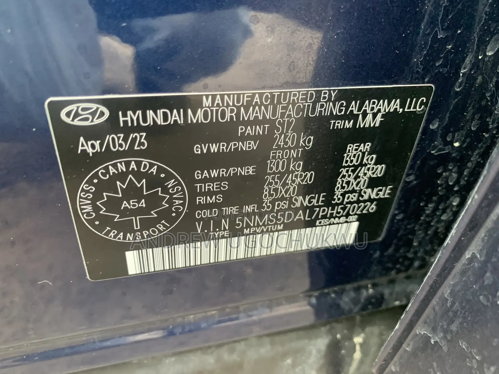 Hyundai Santa Fe 2023 Blue