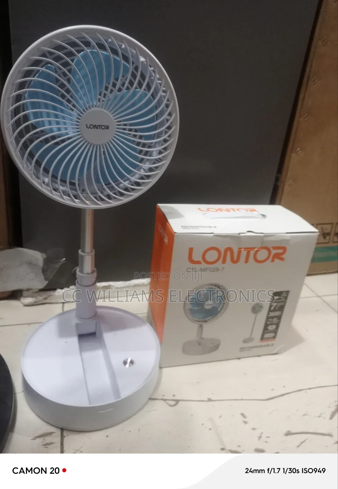 Lontor Rechargeable Table Fan