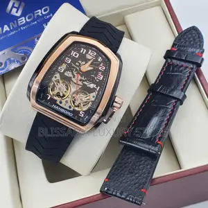 Hanboro Luxury Rubber Wristwatch (With Leather Strap–Stylish,Durable
