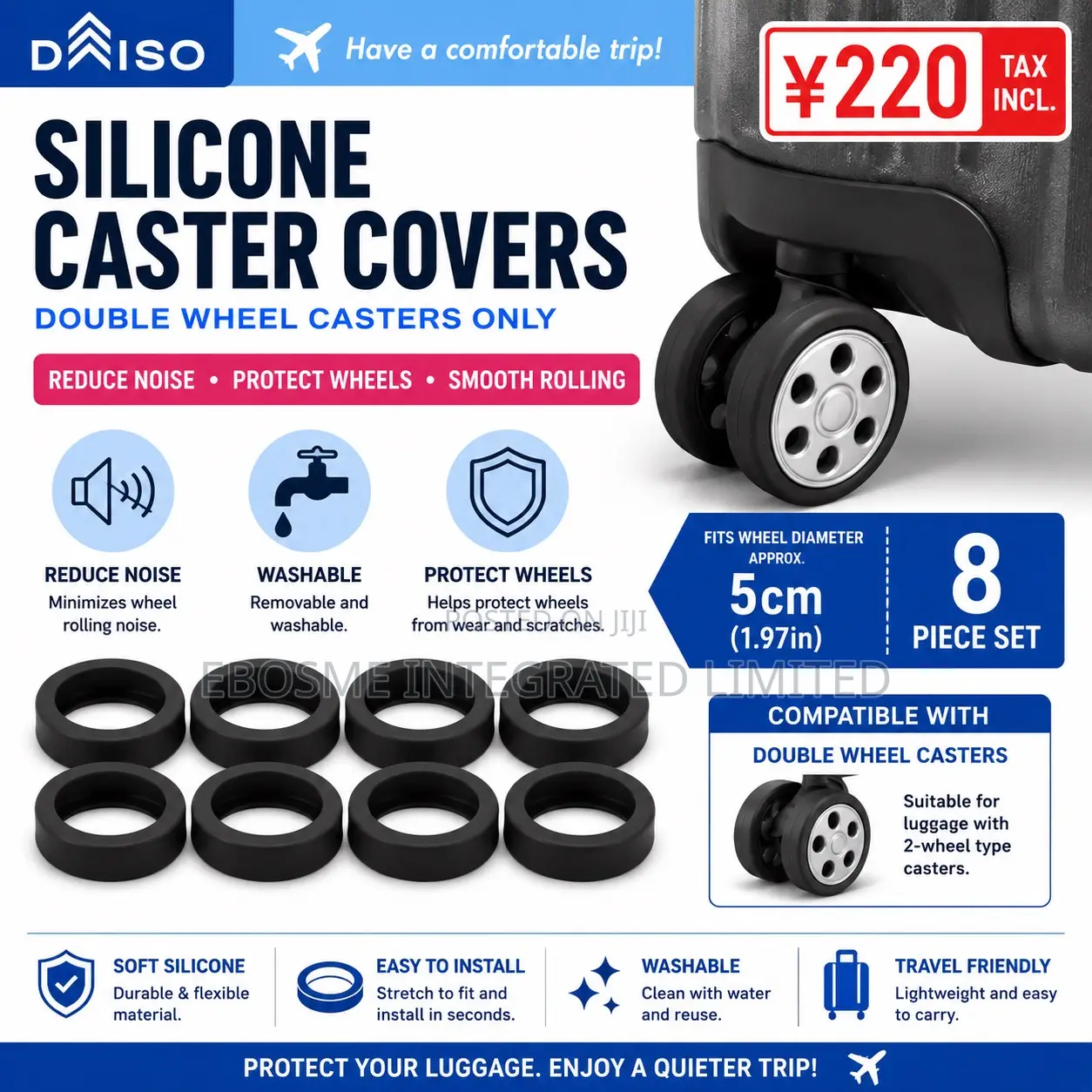 Silicone Caster Cover 8 PCS Set