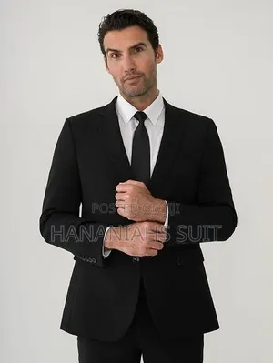 Fitted Black 2piece Suit