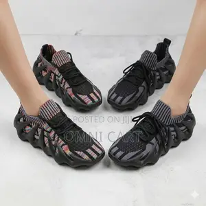 Unisex Socks Knit Breathable Slipon Sports Sneakers With Wavy Outsole