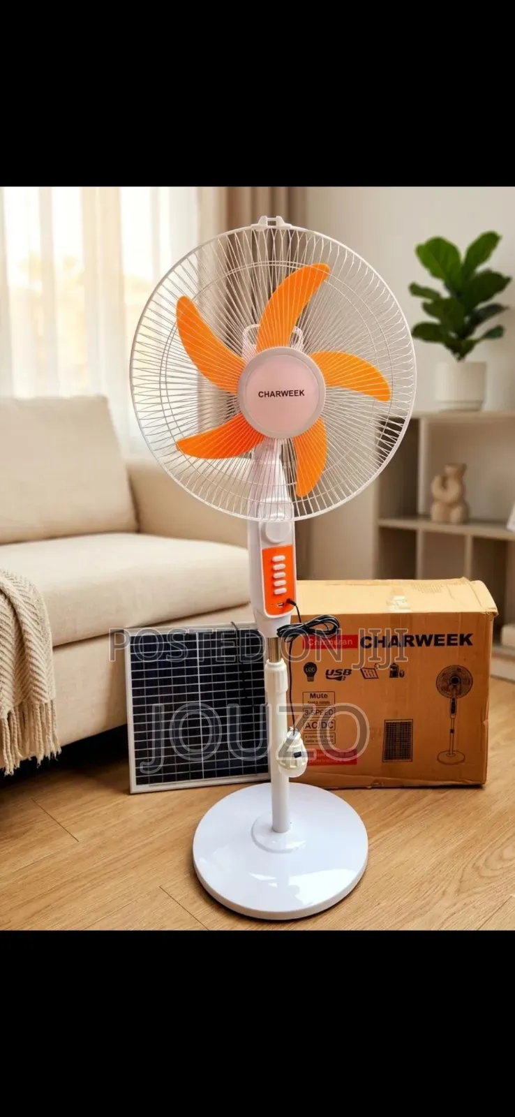 Charweek Solar Rechargeable Fan