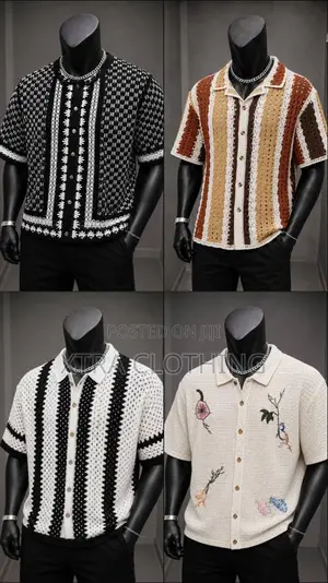 Premium Quality Luxury Button Down Knitted Shirt With Tag And Well