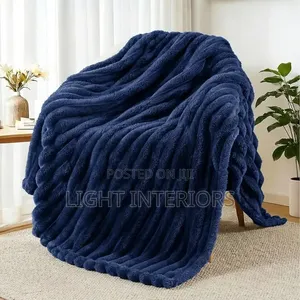 Luxury Fur Rabbit Blanket for Bed and Couch