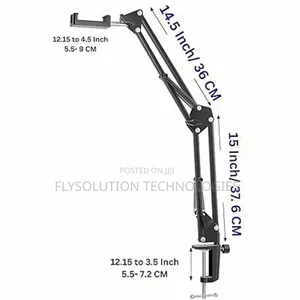 Adjustable Aluminium Overhead Tripod Desk Holder for Mobile Phone