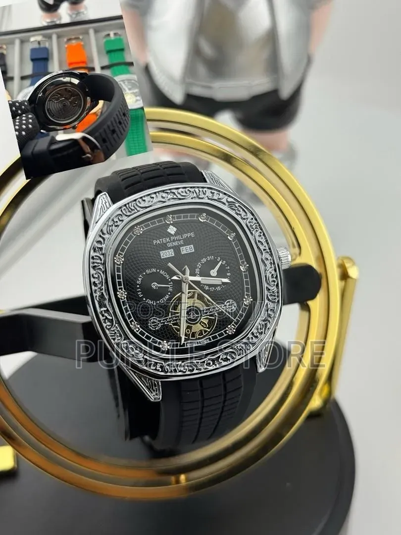 Patek Philippe Rubber Strap Watches Transparent Back