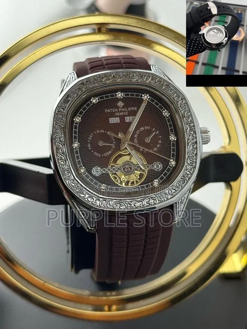 Patek Philippe Rubber Strap Watches Transparent Back