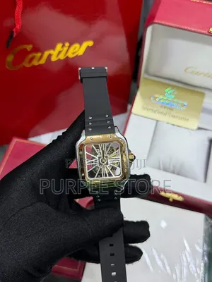 Cartier Transparent Dial Rubber-Strap Wristwatches 
