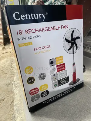 Century 18” Rechargeable Standing Fan With Efficient Air Circulation