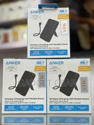 Anker Zolo 10,000mah Magnetic Power Bank With Built-in Cable Stand