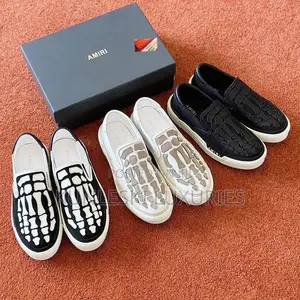 Original Amiri Skel Top Slip on White / Black Sneakers