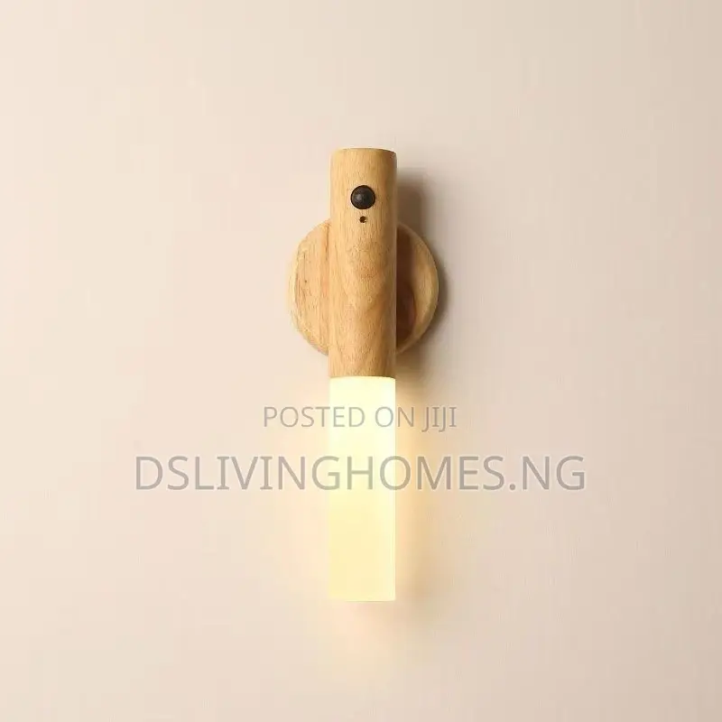 Wood Grain Color, Automatic Sensor Night Bedroom Rechargeable Light