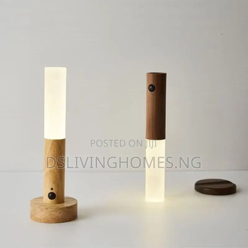 Wood Grain Color, Automatic Sensor Night Bedroom Rechargeable Light