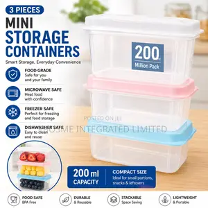 3pcs Mini Storage Container Set – 200ml Food Storage Boxes