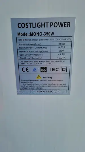 350watts Monocrystalline Solar Panel