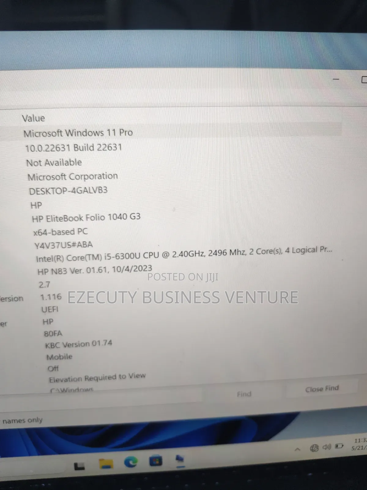Laptop HP EliteBook 1040 G3 8GB Intel Core i5 SSD 256GB