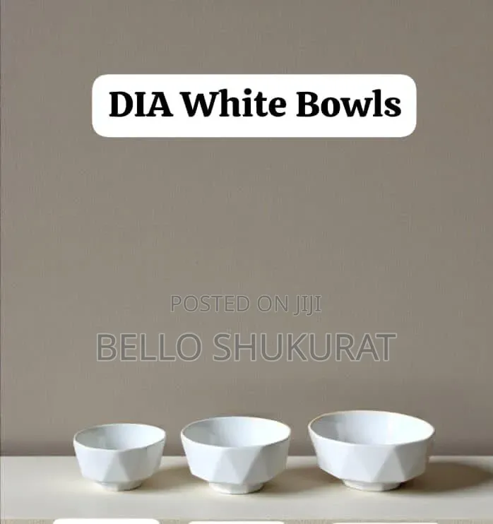 Dia White Bowl 3 Different Size