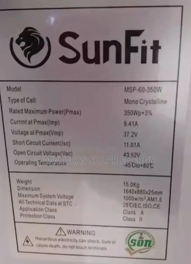 350w Sunfit Solar Panel Mono 72cell