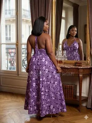 Ankara Backless Dress - Style 512