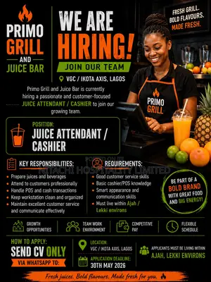 Juice Attendant/Cashier