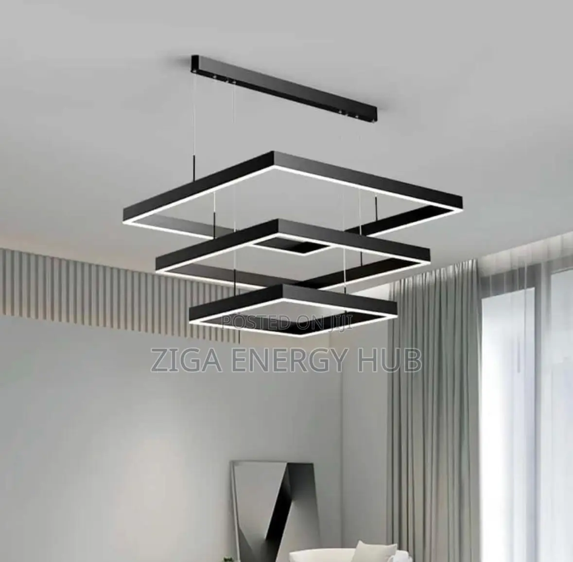 Three Step Squared Chandelier Light