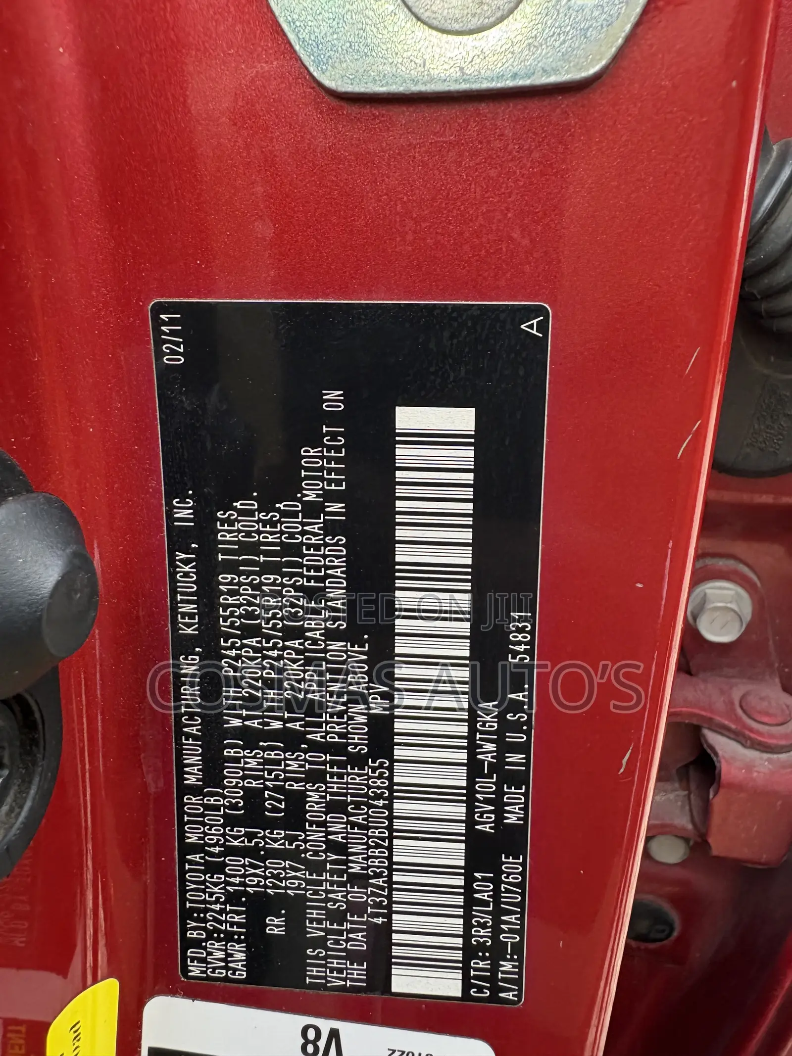 Toyota Venza 2011 Red