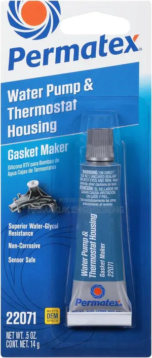 Permatex 22071 Water Pump and Thermostat RTV Silicone Gasket, 0.5 Oz.