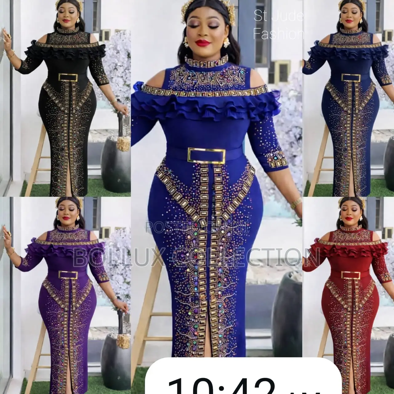 Regal Pleated” Evening Gown