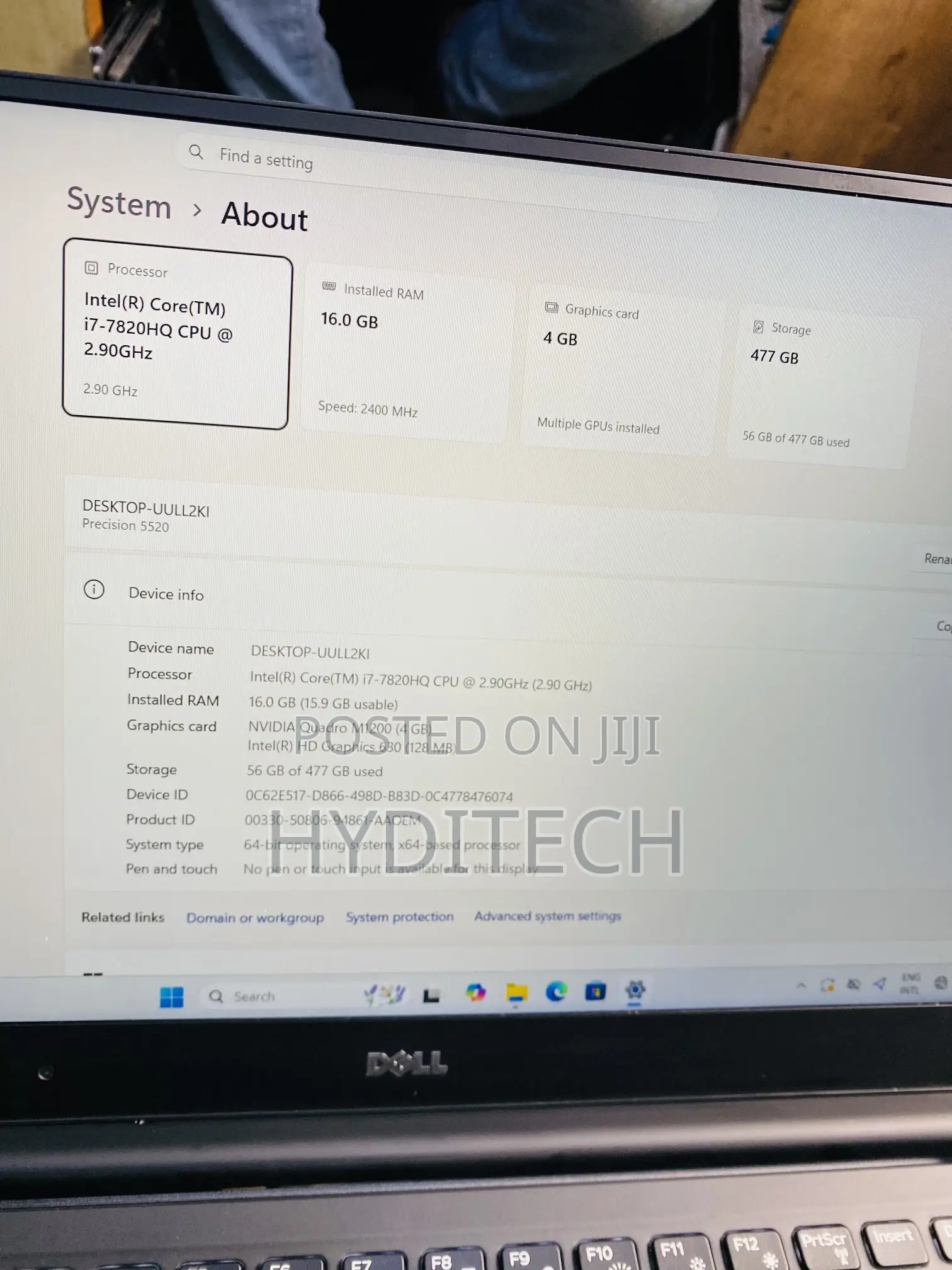 Laptop Dell Precision 5520 16GB Intel Core i7 SSD 512GB